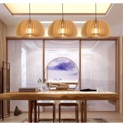 Vakkerlight Pendant Lights Wooden Pumpkin Pendant Lamp